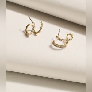 Madewell Demi fine pave double hoop earring